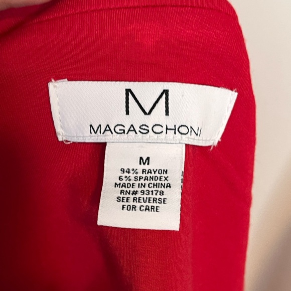 MAGASCHONI red comfy jersey knit one button blazer size medium office career - Picture 4 of 4